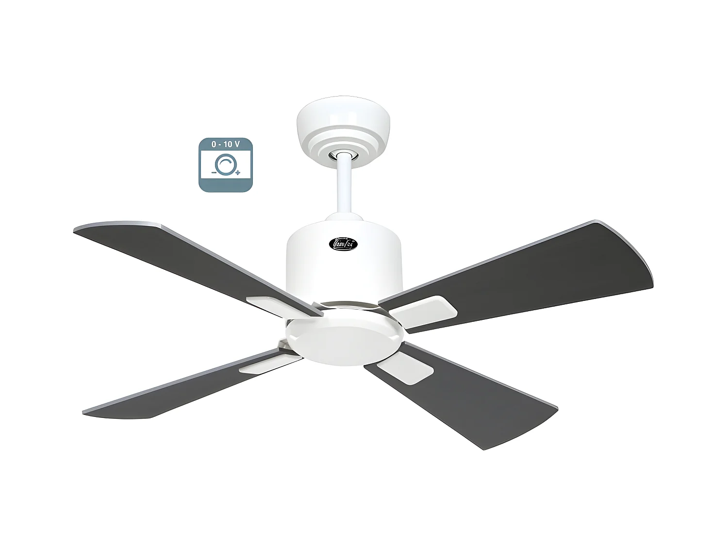 eco neo III 92, ventilateur sans lumière, corps blanc avec pales wengé et grises, casafan