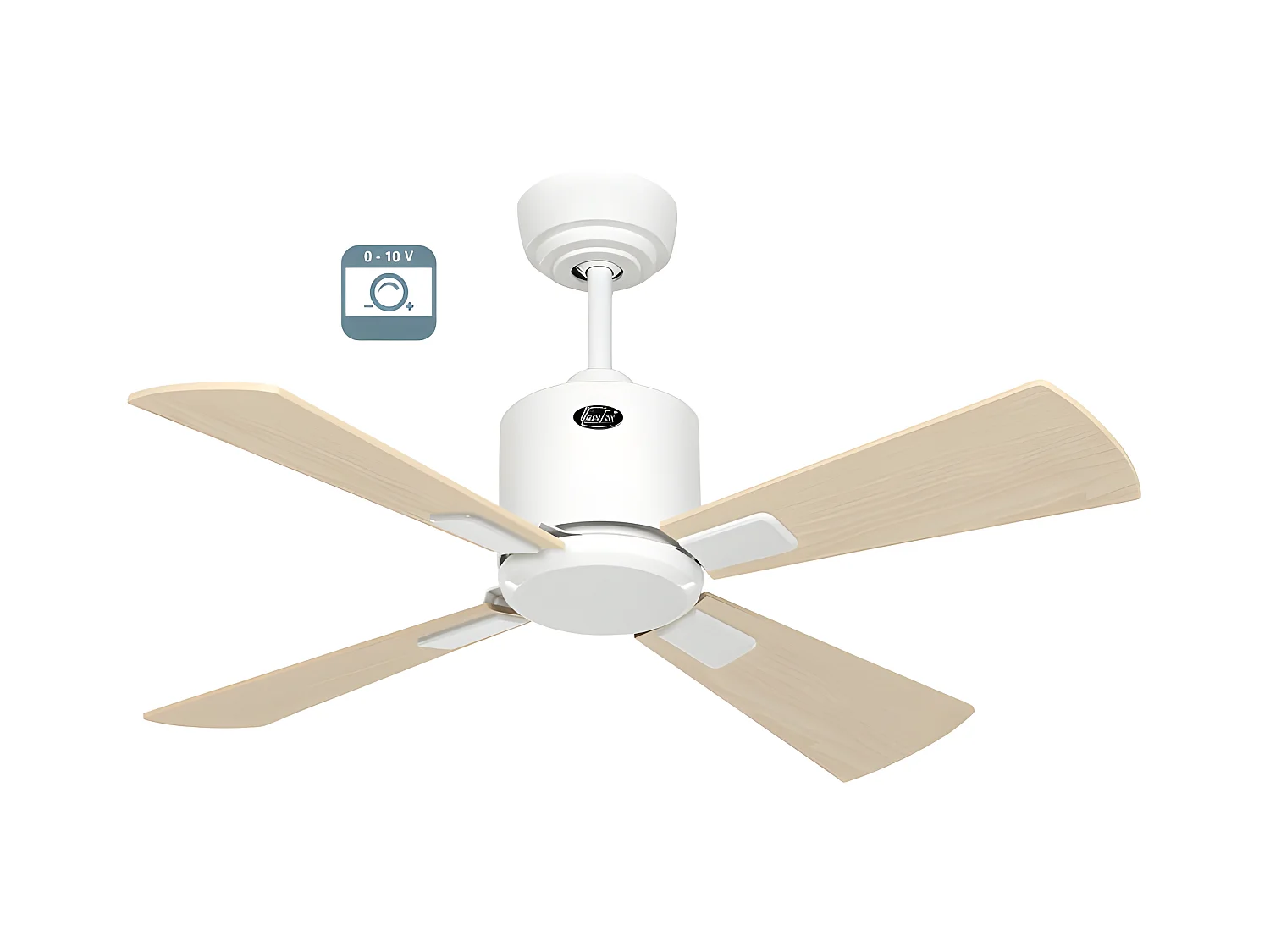 eco neo III 92, ventilateur sans lumière, corps blanc avec pales en érable et hêtre, casafan