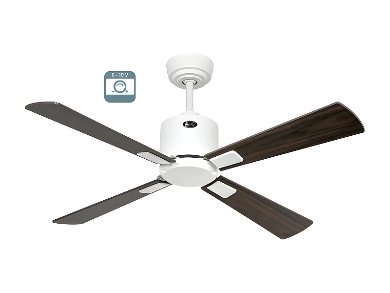 eco neo III 103, ventilateur sans lumière, corps blanc avec pales en noyer et cerisier, casafan