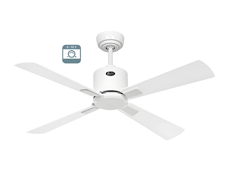 eco neo III 103, ventilateur sans lumière, corps blanc avec pales blanches et grises, casafan