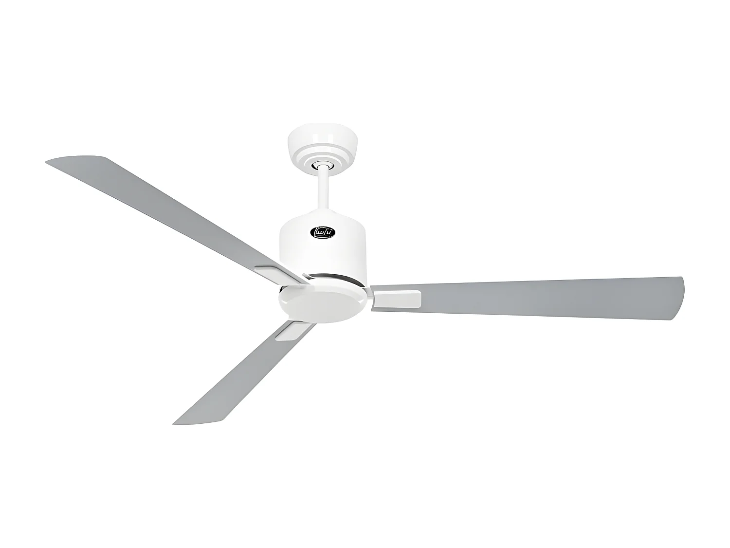 eco neo III 132 ventilateur, corps blanc avec pales blanches et grises sans lumière, casafan