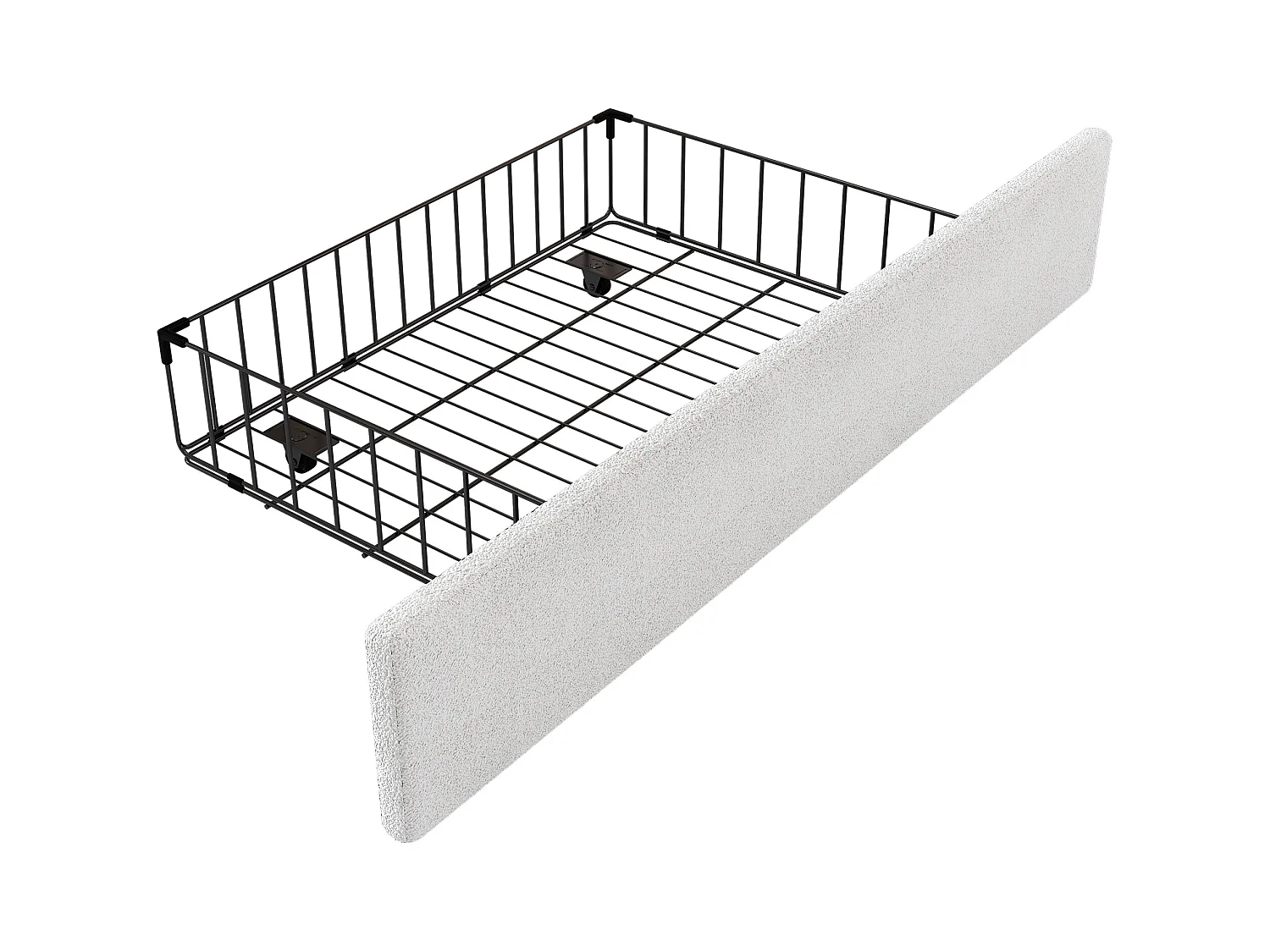 Kinderbed 90x200 cm met 2 lades - konijnvormig hoofdeinde - Wit