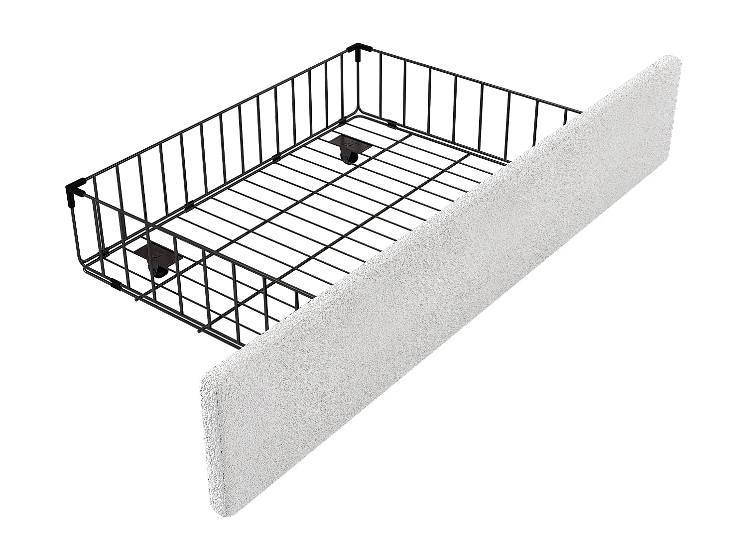 Lit enfant 90x200 cm avec 2 tiroirs - tête en forme de lapin - Blanc