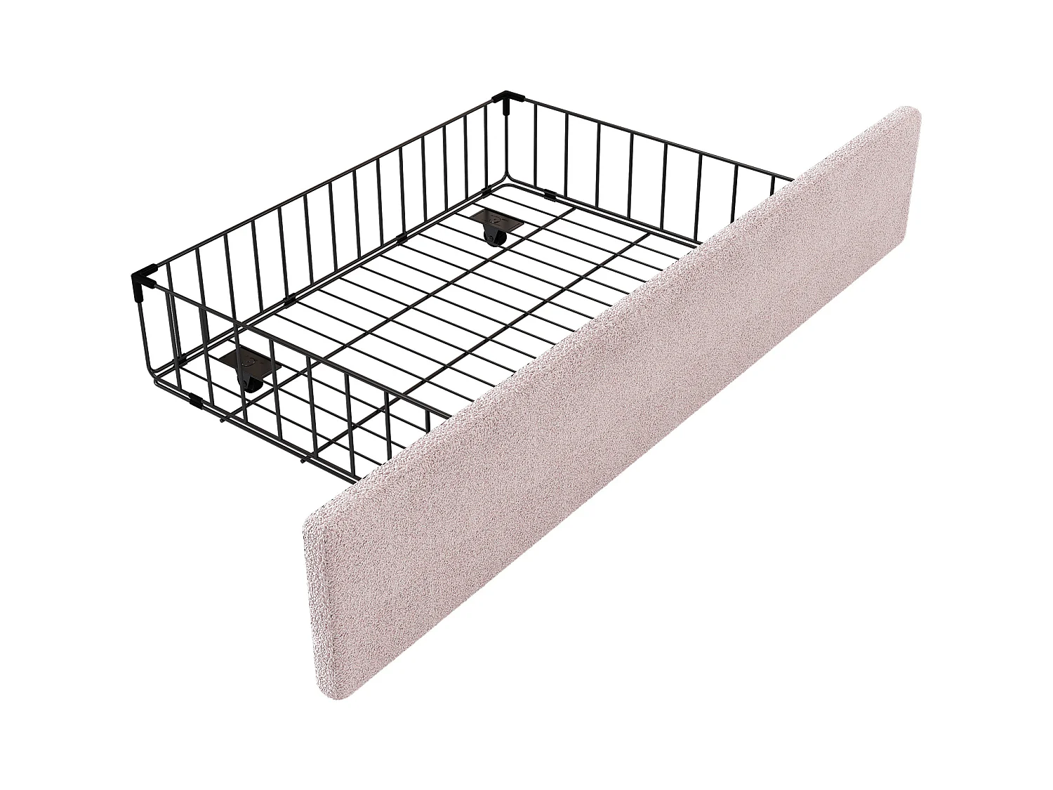 Lit enfant 90x200 cm avec 2 tiroirs - tête en forme de lapin - Rose