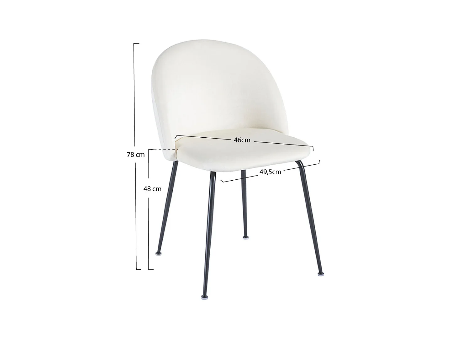 Sillas Comedor - Silla Black Dalnia Terciopelo - Beige