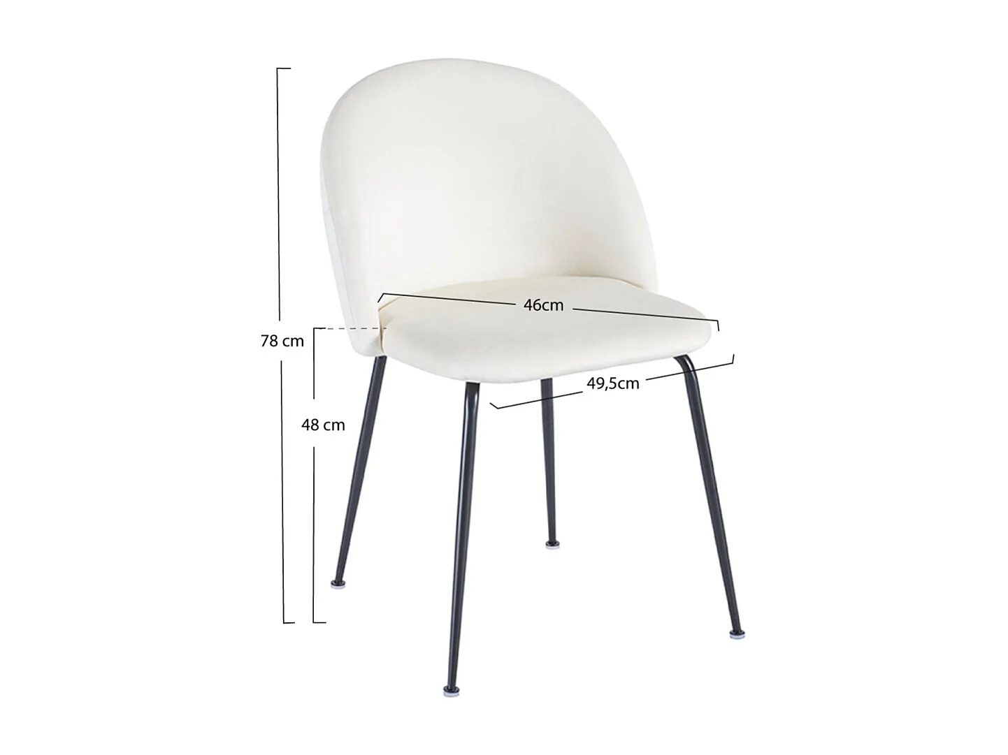 Sillas Comedor - Silla Black Dalnia Terciopelo - Beige