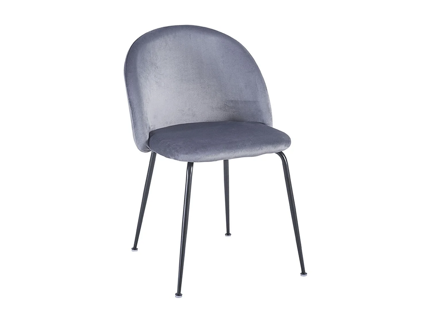 Sillas Comedor - Silla Black Dalnia Terciopelo - Gris oscuro