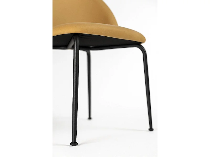 Sillas Comedor - Silla Black Dalnia Terciopelo - Marrón Claro