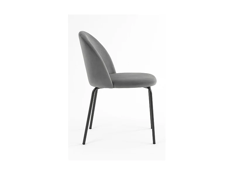 Sillas Comedor - Silla Black Dalnia Terciopelo - Gris claro
