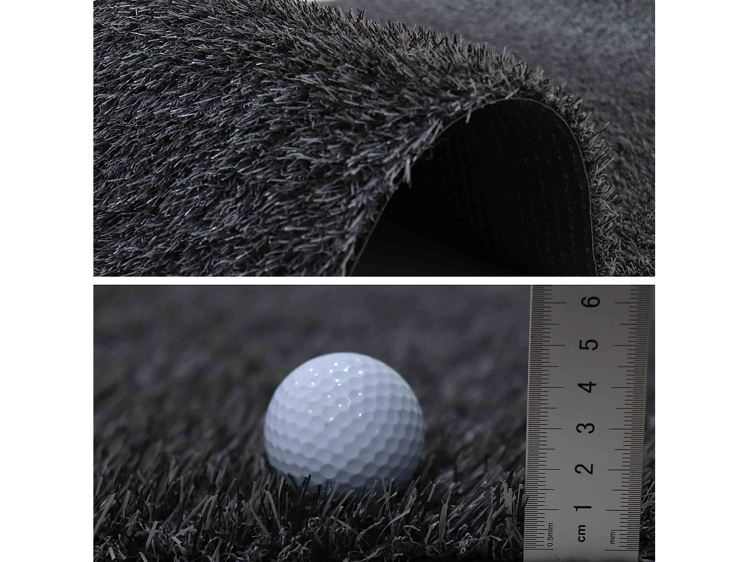 Césped sintético gris de 20mm