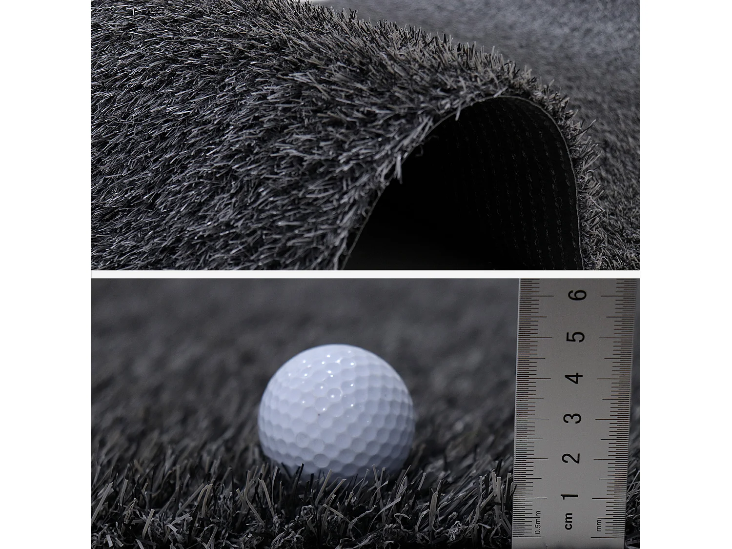 Césped sintético gris de 20mm