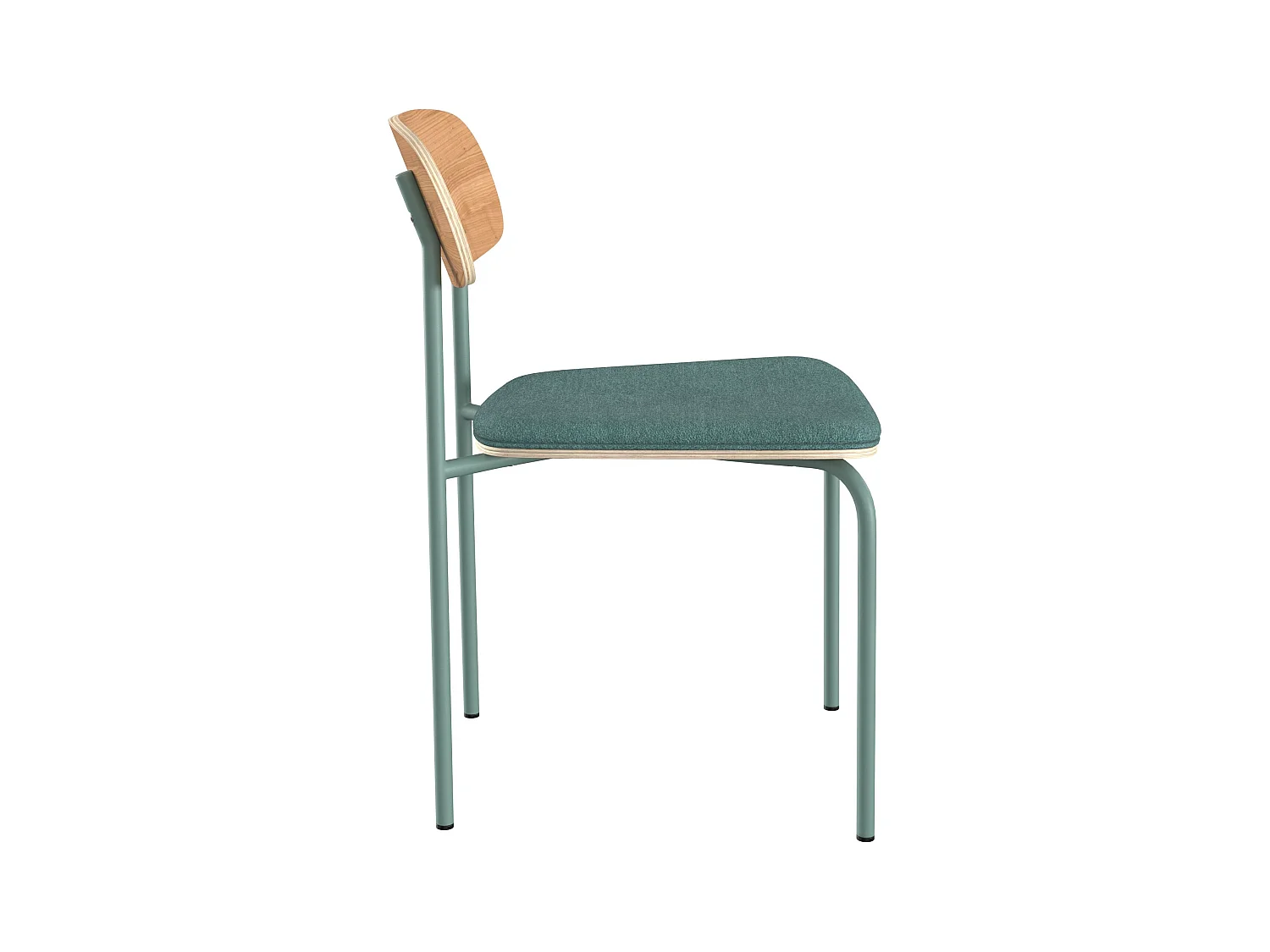 Set di 2 sedie in legno chiaro e tessuto blu pavone - Alba