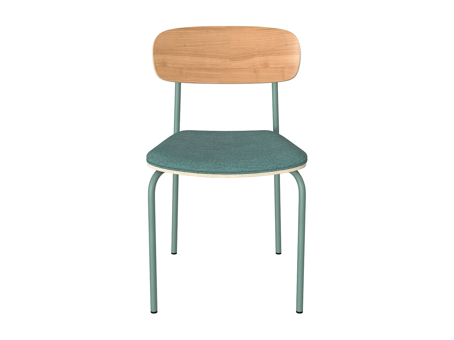 Set di 2 sedie in legno chiaro e tessuto blu pavone - Alba