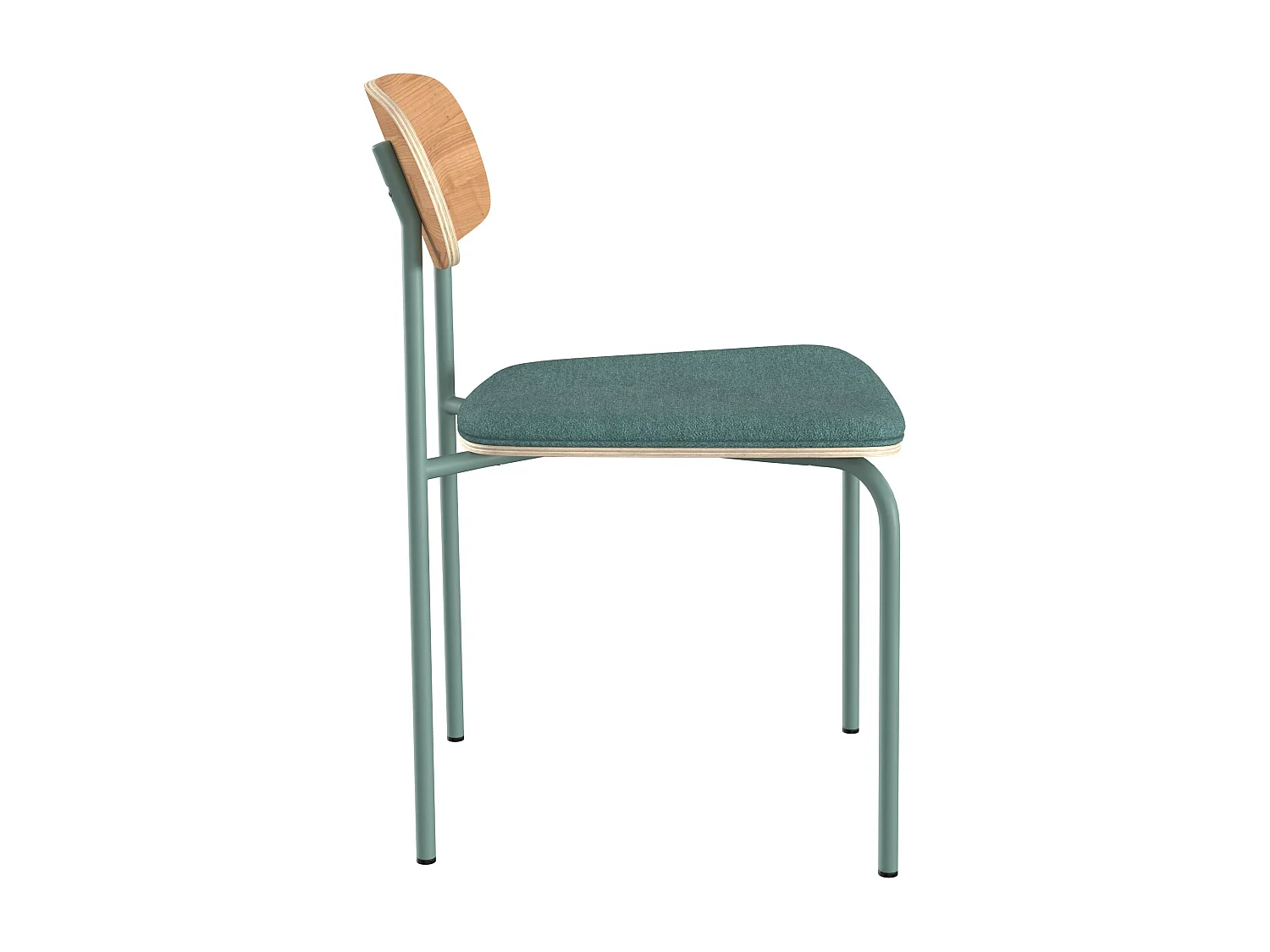 Lot de 2 chaises en bois clair et tissu bleu canard - Alba