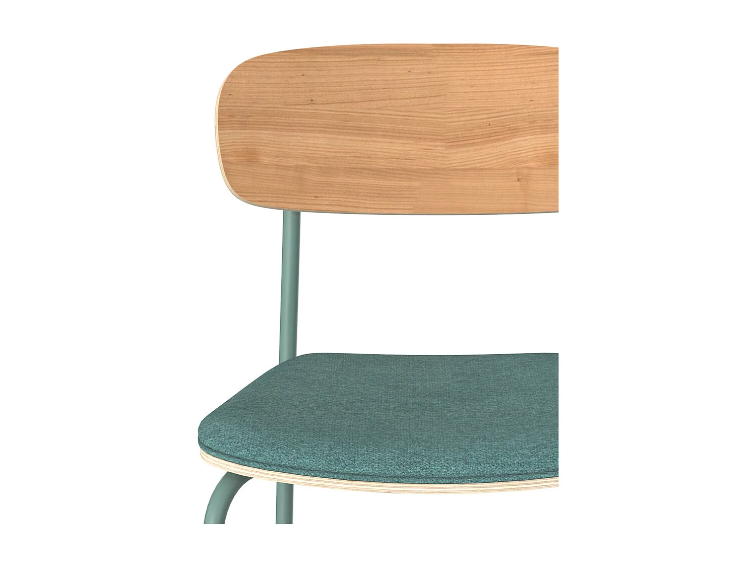 Lot de 2 chaises en bois clair et tissu bleu canard - Alba