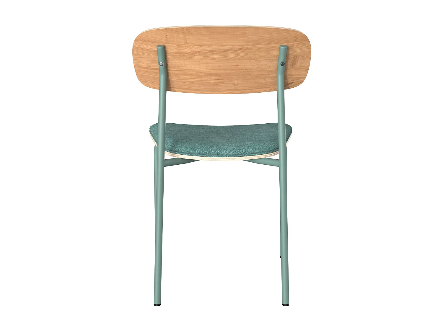 Lot de 2 chaises en bois clair et tissu bleu canard - Alba