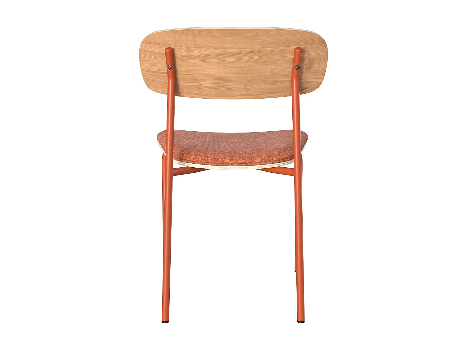 Set di 2 sedie in legno chiaro e tessuto terracotta - Alba