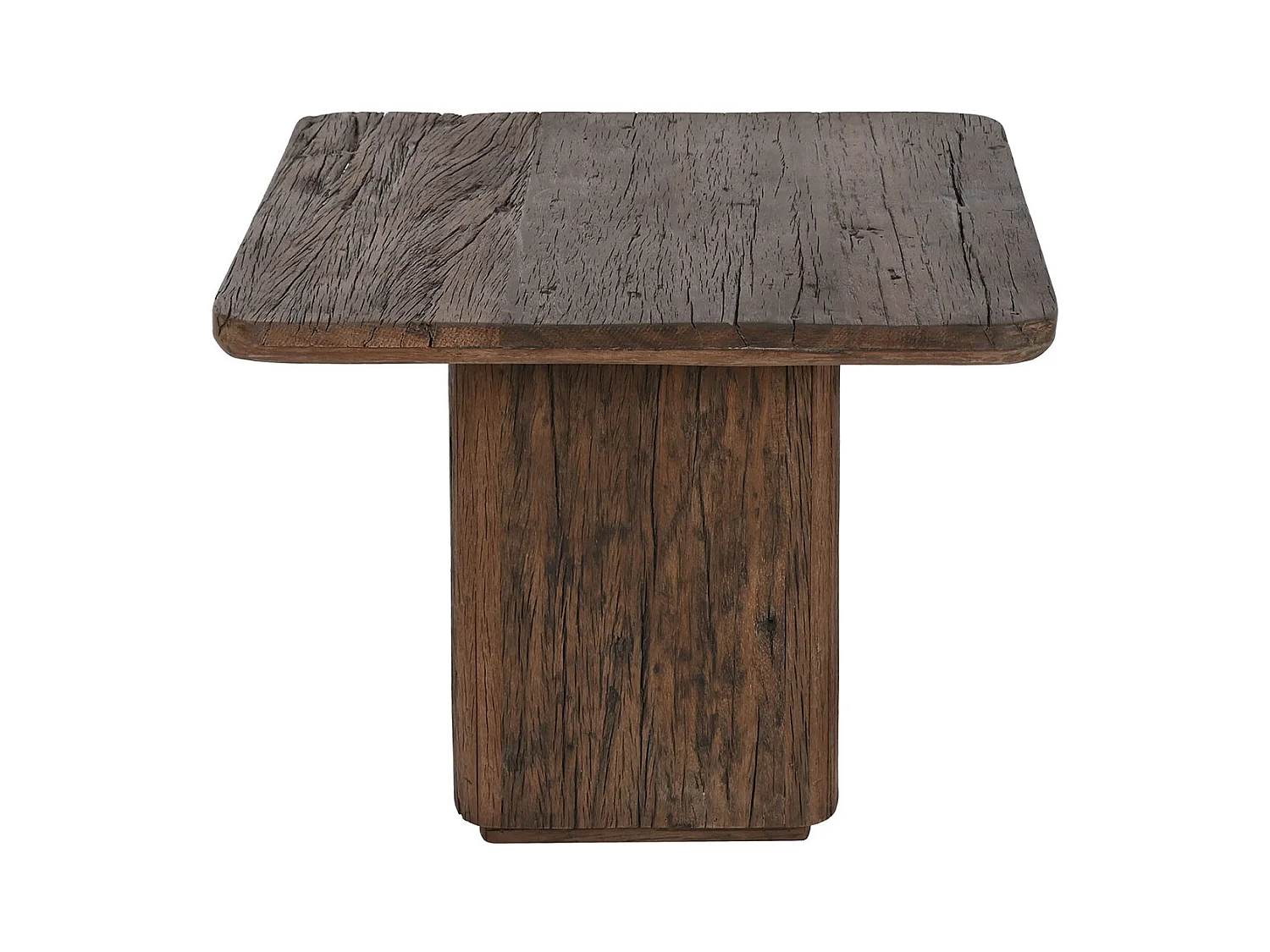 Table d'appoint en bois recyclé coloris naturel - longueur 41 x profondeur 41 x Hauteur  50 cm
