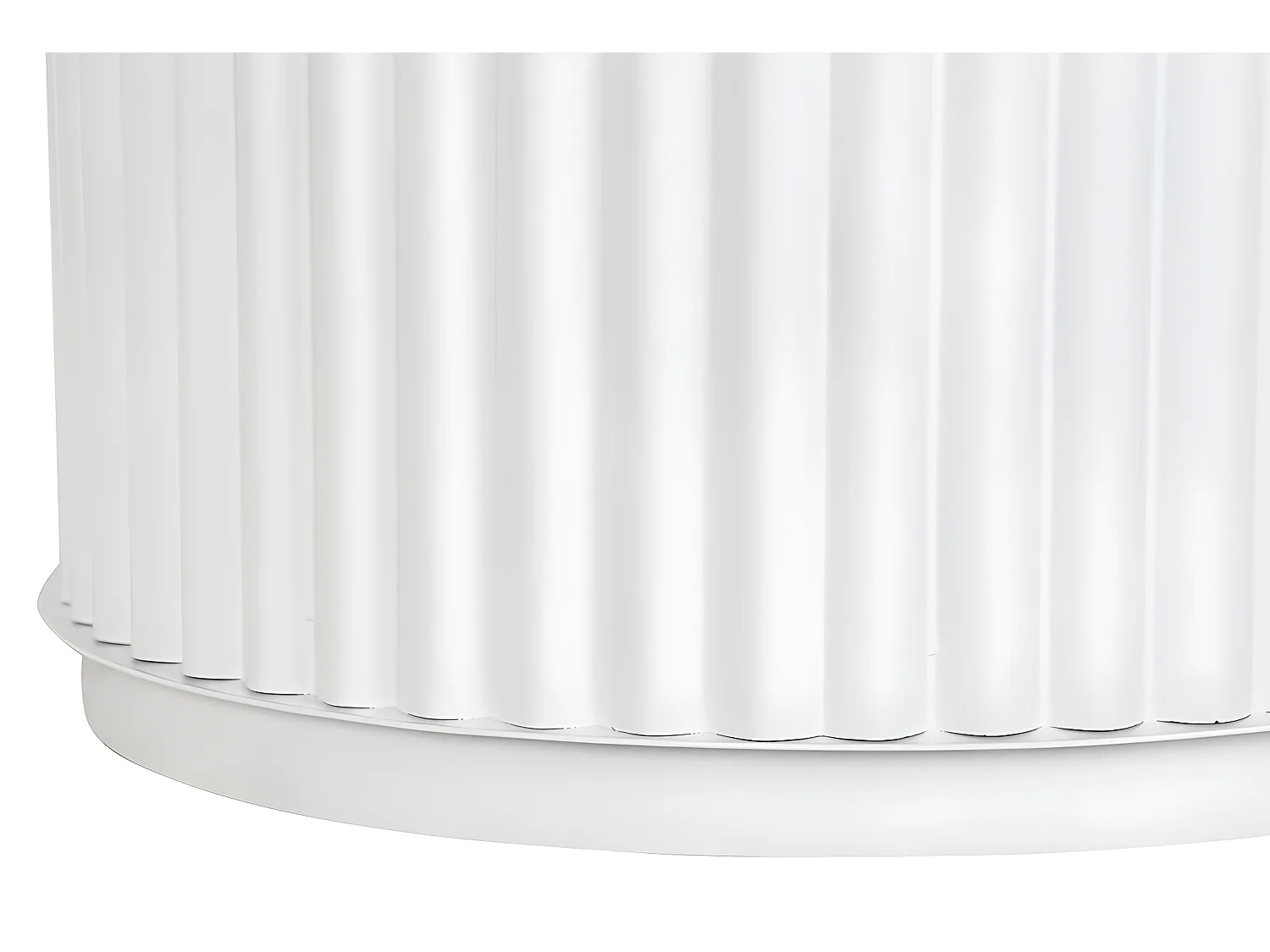 Table d'appoint ronde en marbre noir et métal blanc - diamètre 110 x Hauteur 76  cm