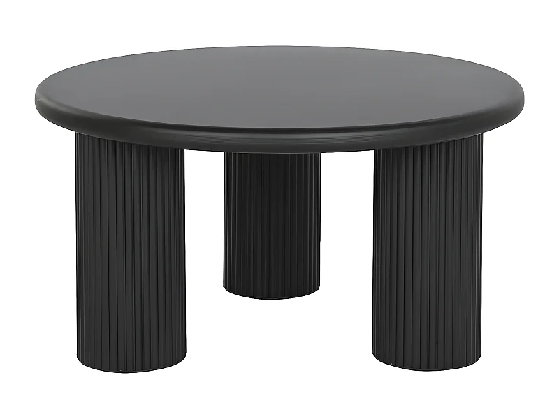 Table d'appoint ronde en métal coloris noir - diamètre 75 x Hauteur 40 cm