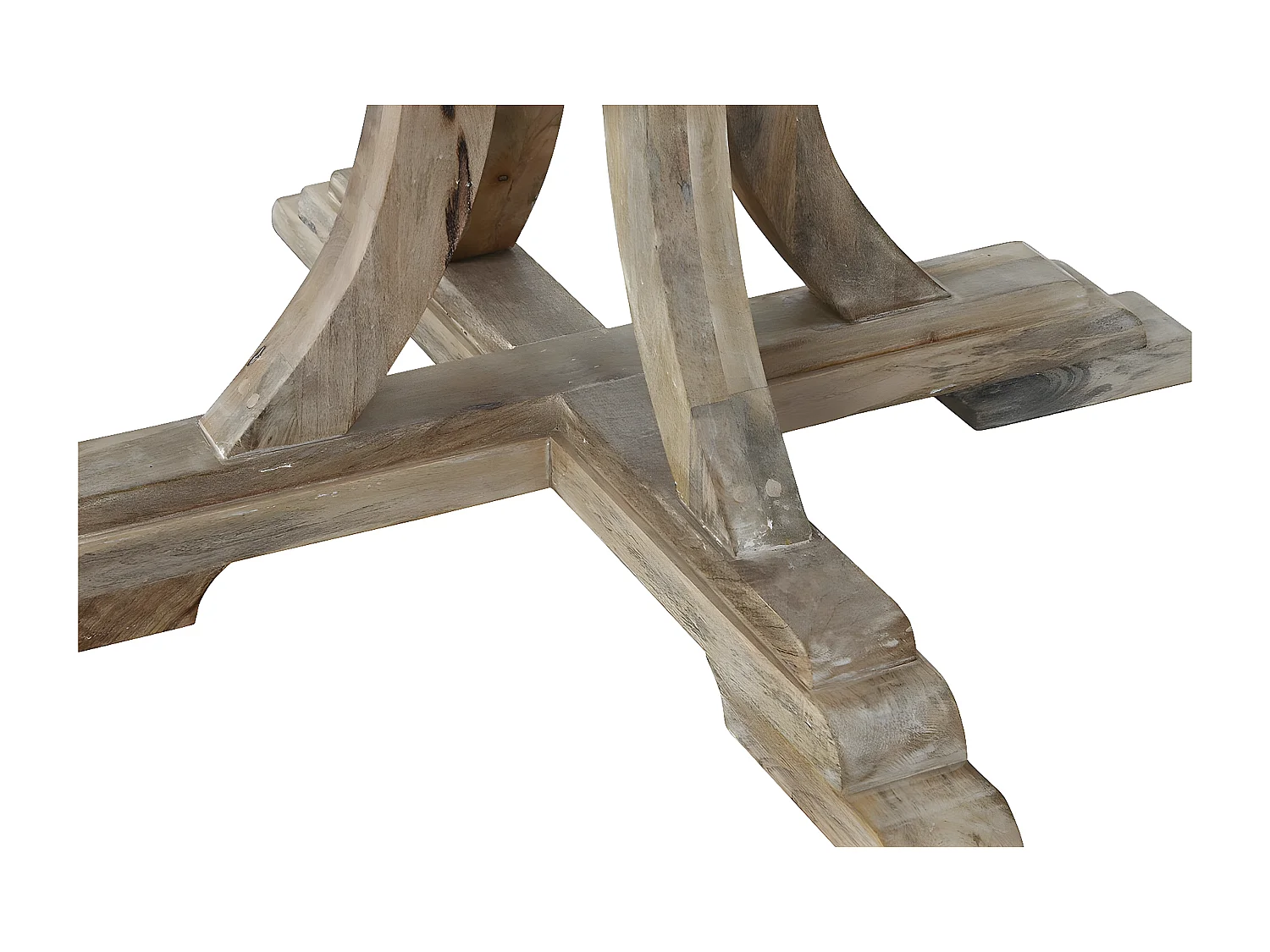 Table de repas, table à manger ronde en bois de manguier coloris naturel - diamètre 150 x Hauteur 76 cm