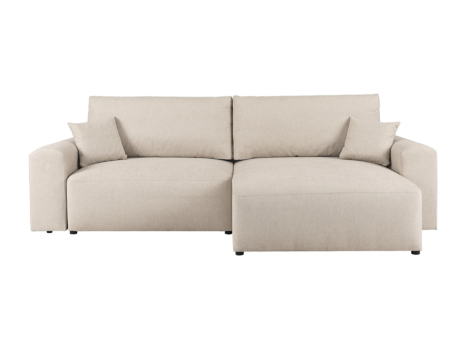 Vändbar bäddsoffa i beige tyg ILANOR