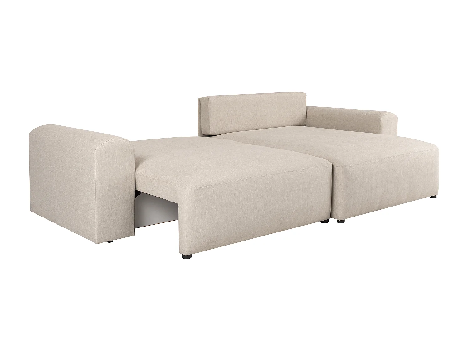 Vändbar bäddsoffa i beige tyg ILANOR