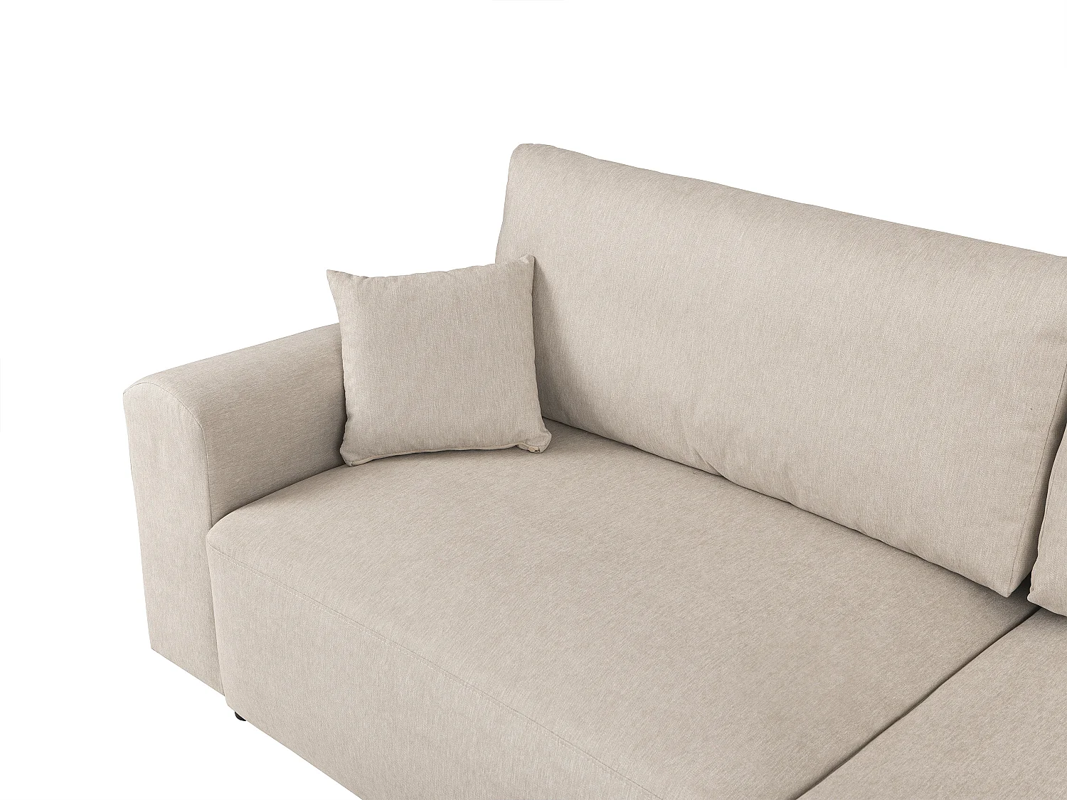 Vändbar bäddsoffa i beige tyg ILANOR