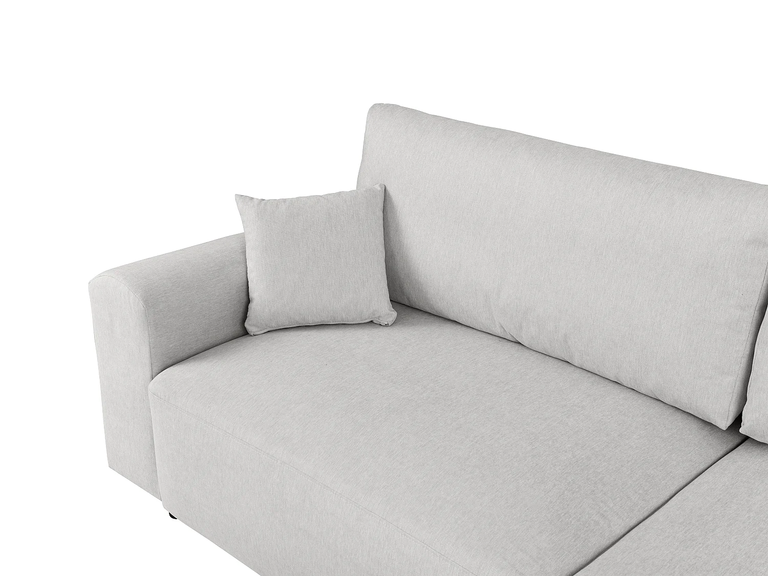 Bäddsoffa med hörnkonfiguration och vändbar i ljusgrått tyg ILANOR
