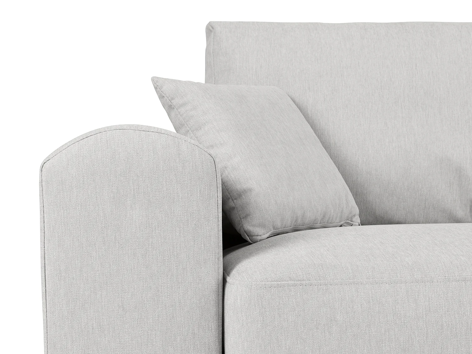 Bäddsoffa med hörnkonfiguration och vändbar i ljusgrått tyg ILANOR
