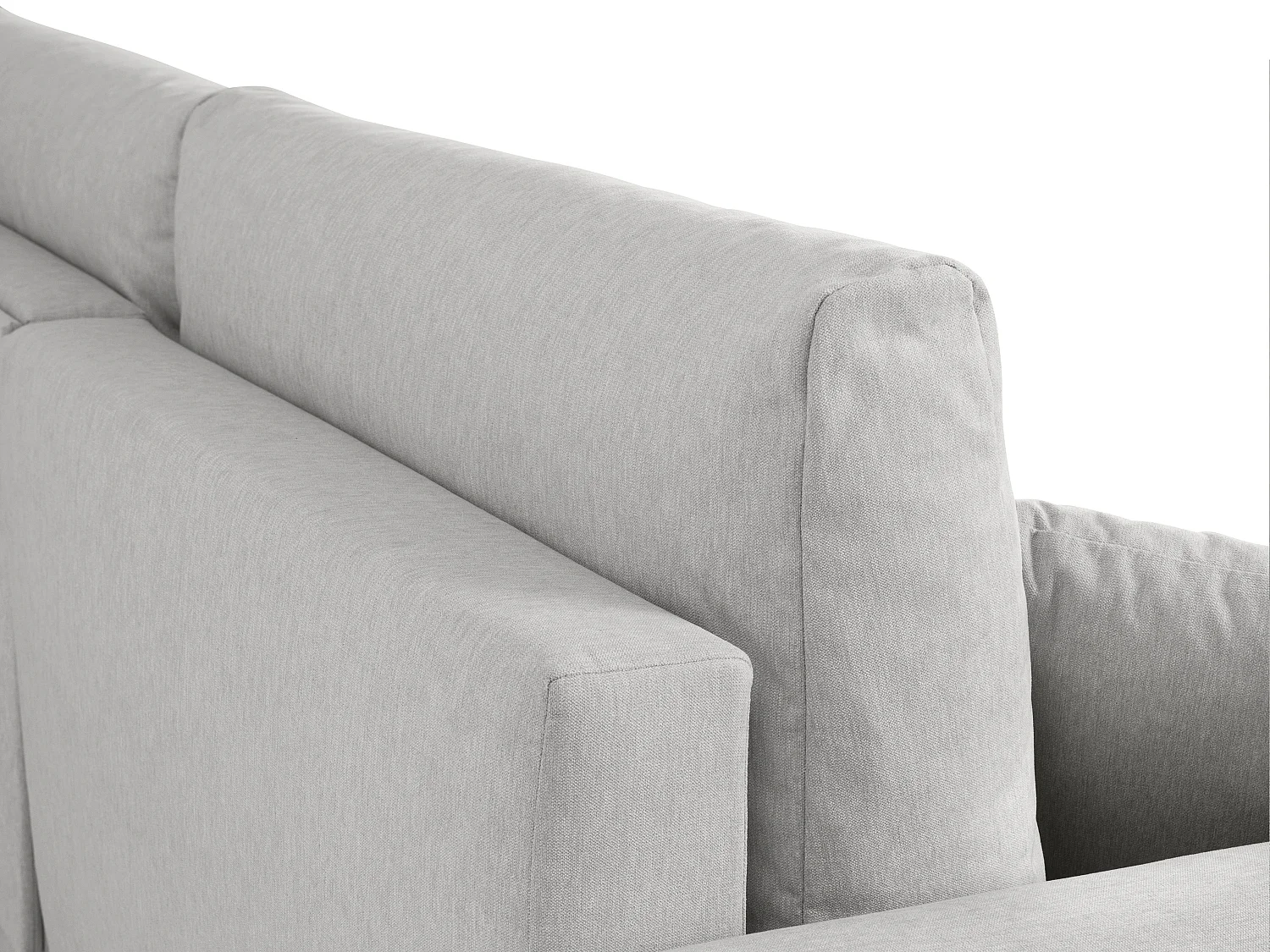 Bäddsoffa med hörnkonfiguration och vändbar i ljusgrått tyg ILANOR