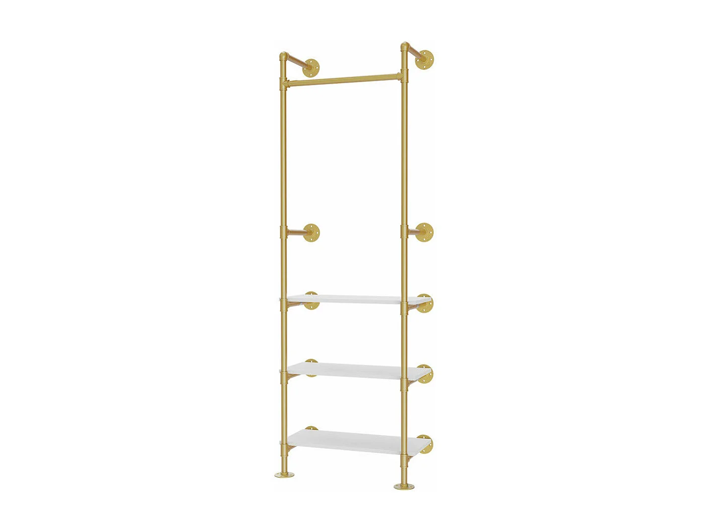 Penderie d'entrée avec deux étagères Portant vêtement Style Industriel Portemanteau H178cm