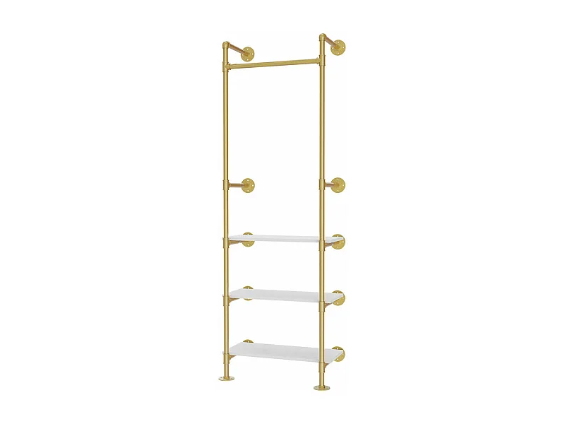 Armario de entrada con dos estantes Perchero estilo industrial Perchero H178cm