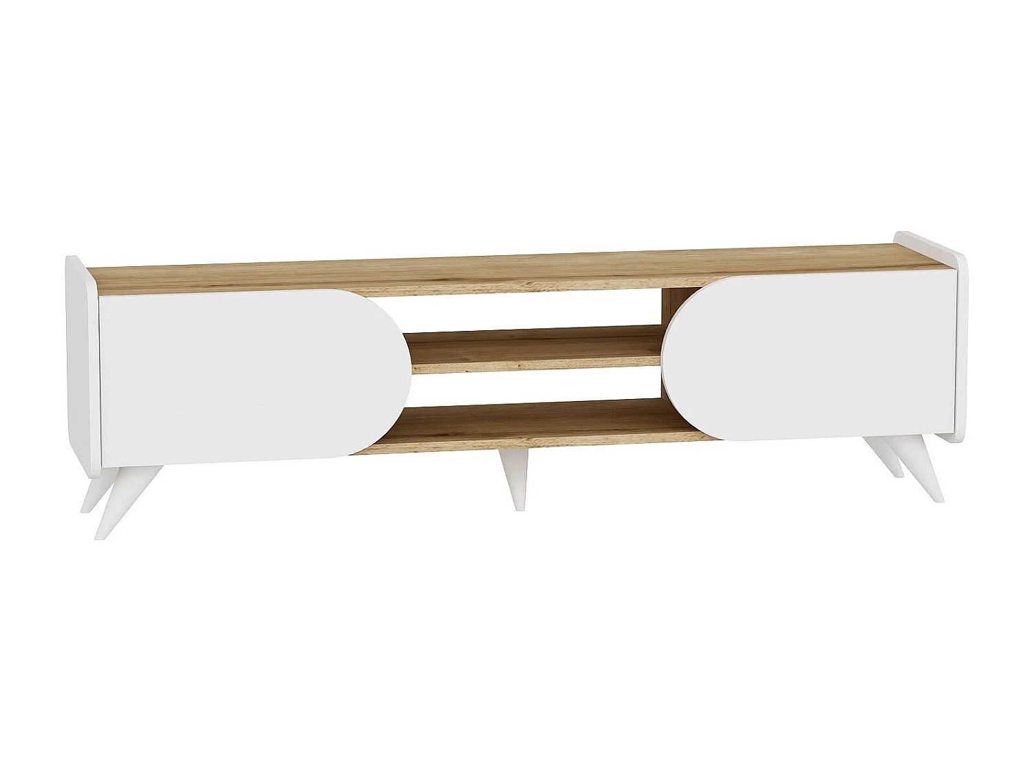 TV-Schrank – 160 cm x 40 cm x 45 cm – Saphir und Weiß – Spanplatte