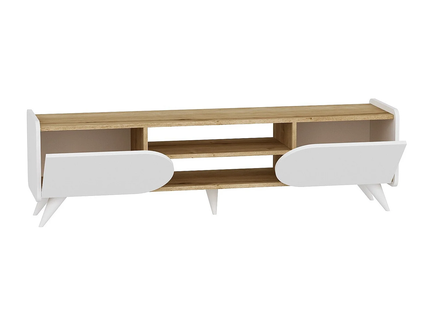 TV-Schrank – 160 cm x 40 cm x 45 cm – Saphir und Weiß – Spanplatte