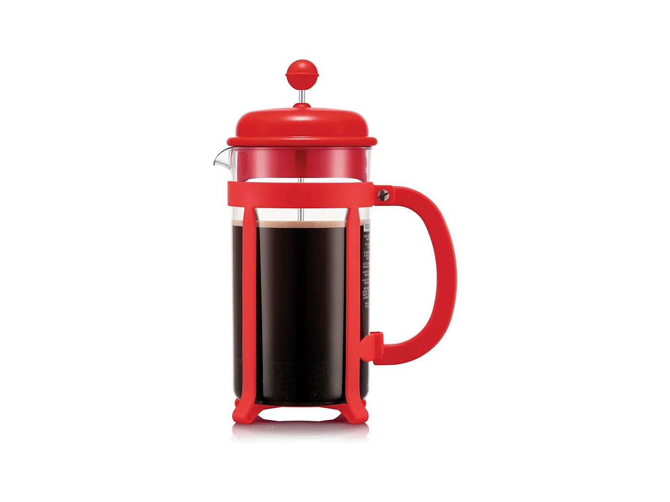 Cafetière Java à piston 8 tasses rouge