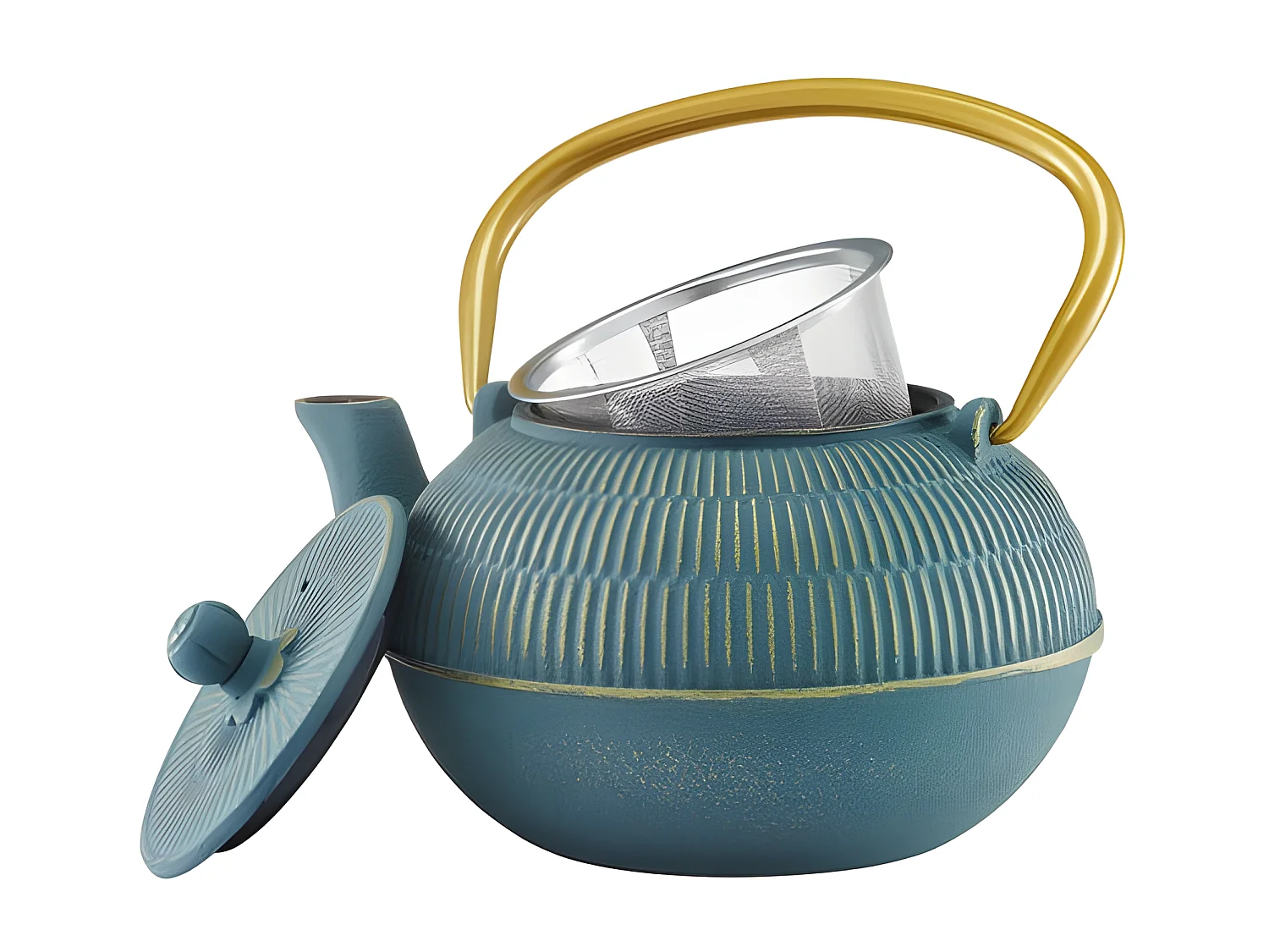 Théière en fonte bleue Yuan 0.9L pour infusion sur induction BEKA