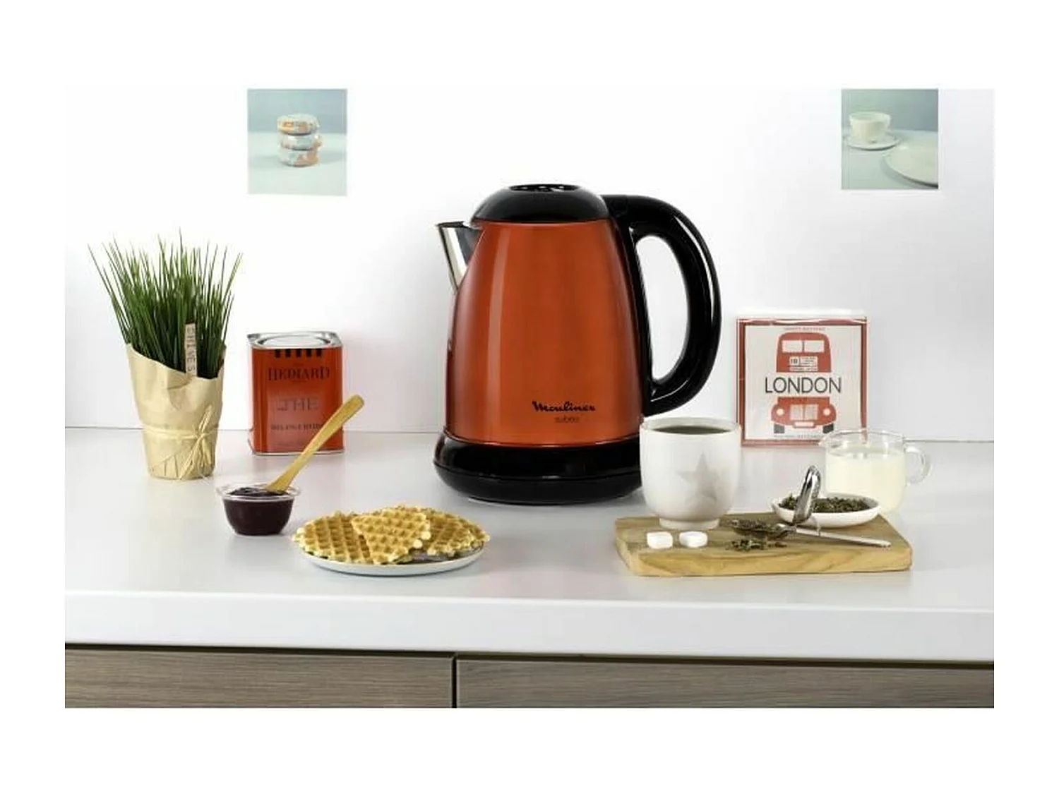 Wasserkocher – 1,7 l – Edelstahl – Rot