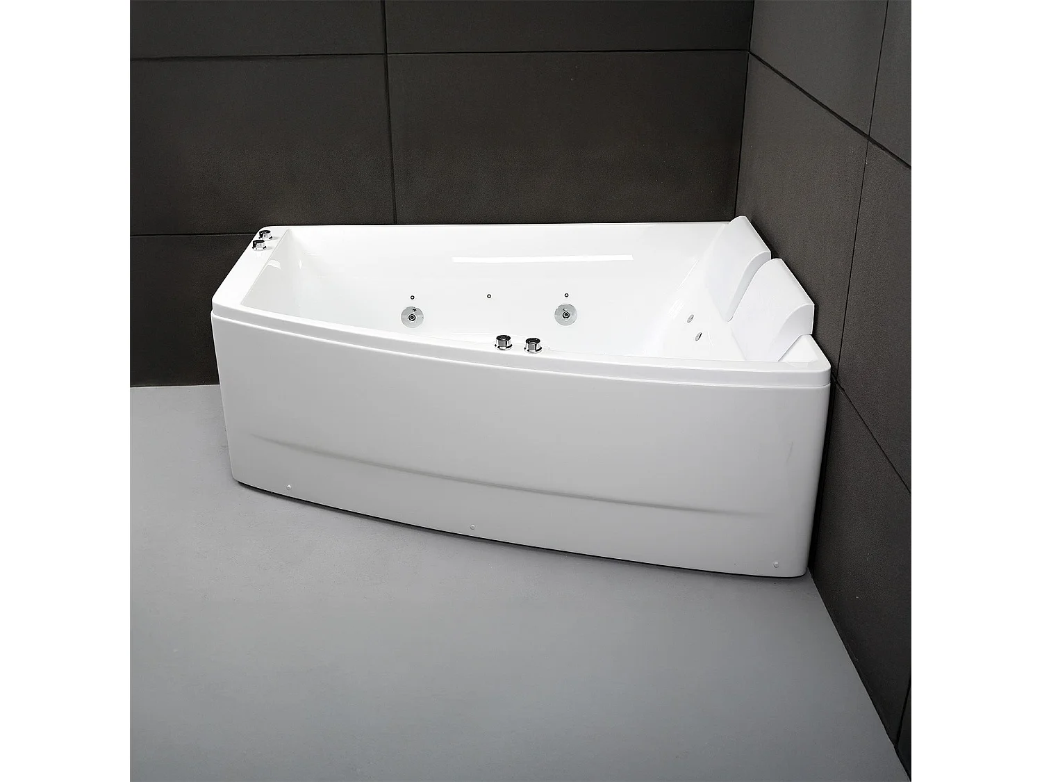 Baignoire Balnéo Sangha duo Wave droite 170  x120  x63  cm, by SPALINA