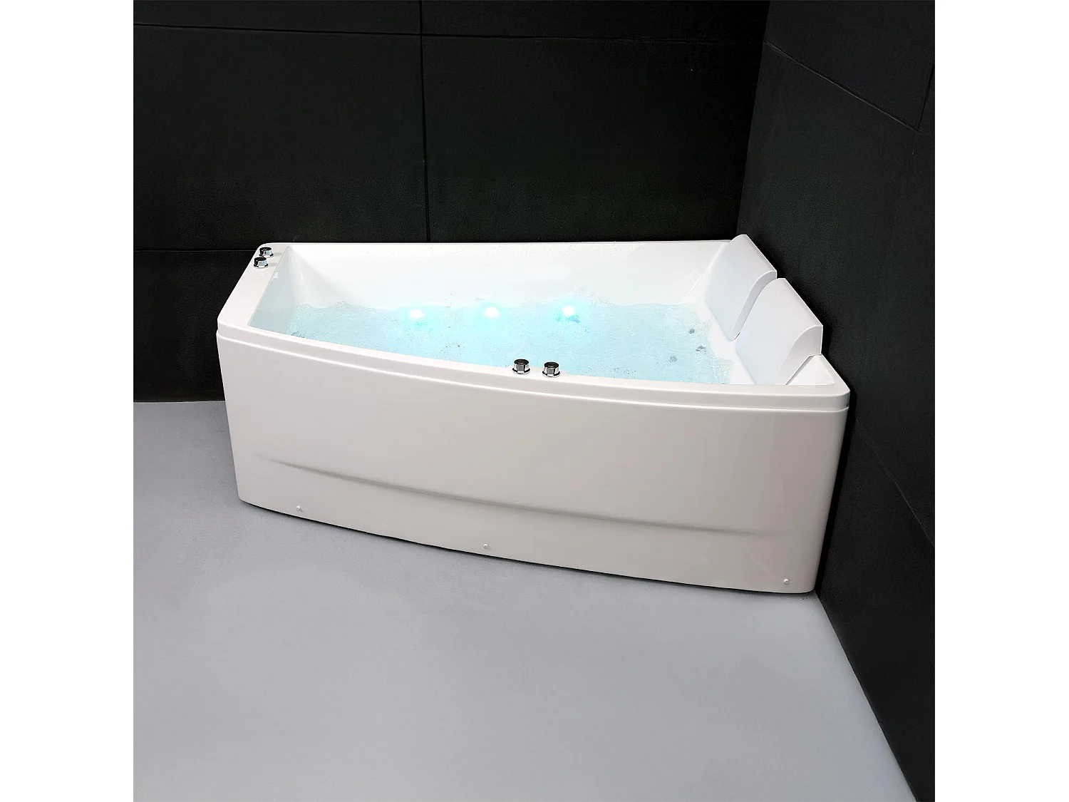 Baignoire Balnéo Sangha duo Wave droite 170  x120  x63  cm, by SPALINA