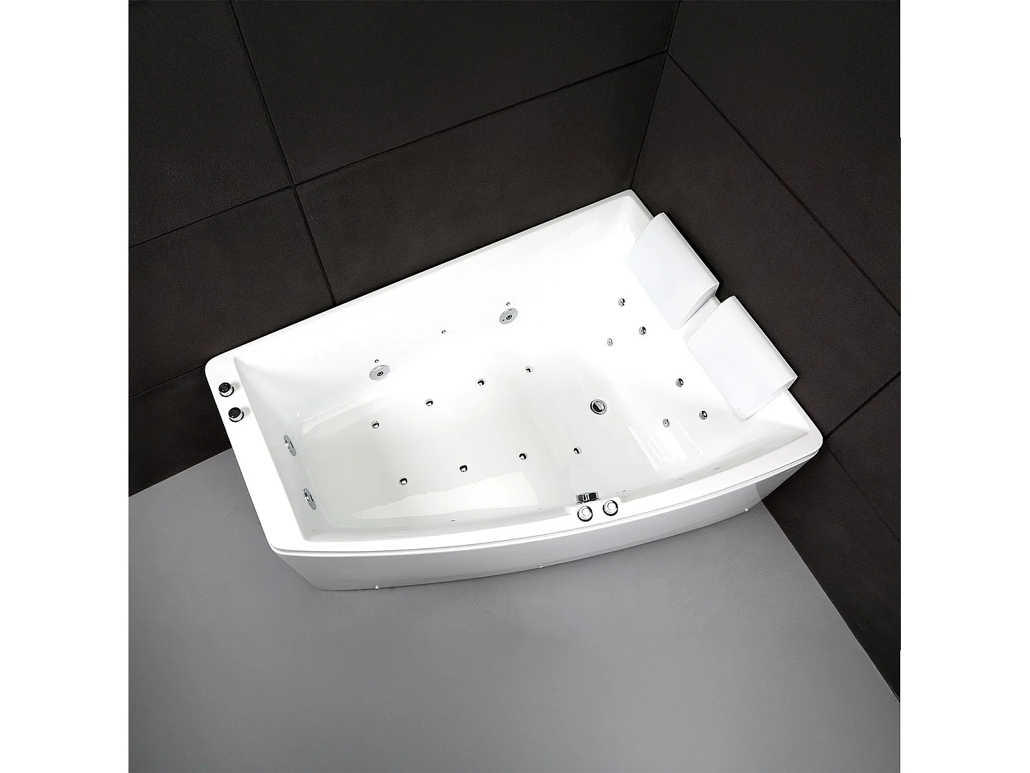 Baignoire Balnéo Sangha duo Wave droite 170  x120  x63  cm, by SPALINA