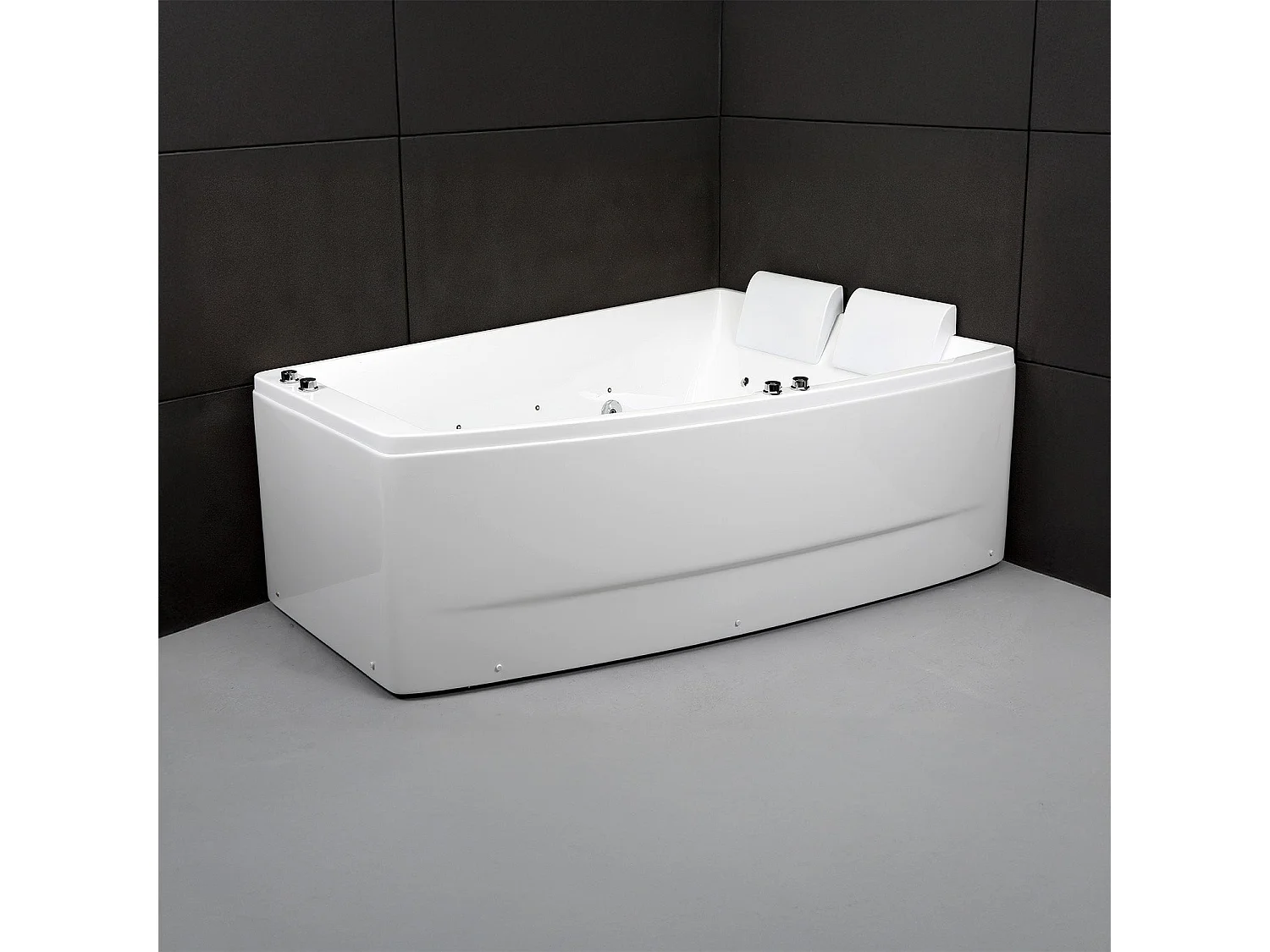 Baignoire Balnéo Sangha duo Wave droite 170 x120 x63 cm, by SPALINA