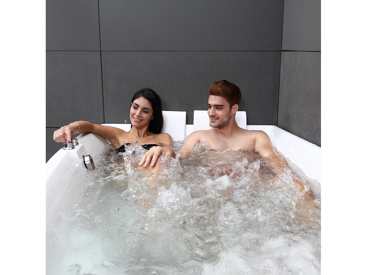 Baignoire Balnéo Sangha duo Wave gauche 170  x120  x63  cm, by SPALINA