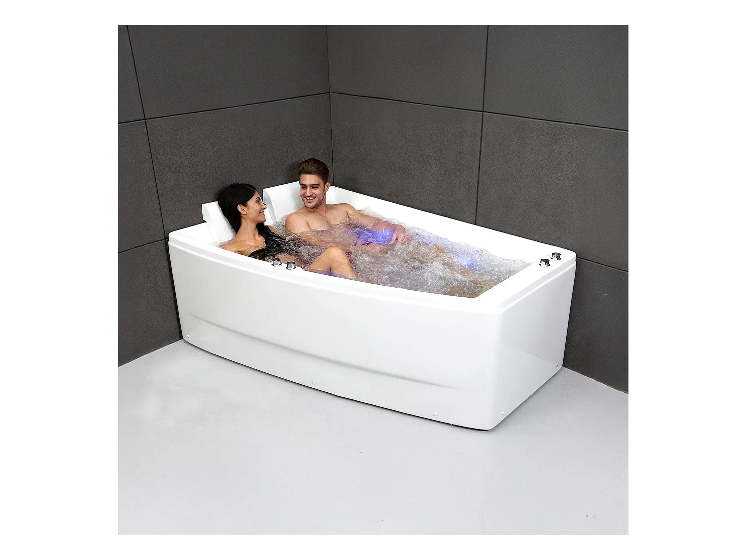 Baignoire Balnéo Sangha duo Wave gauche 170  x120  x63  cm, by SPALINA