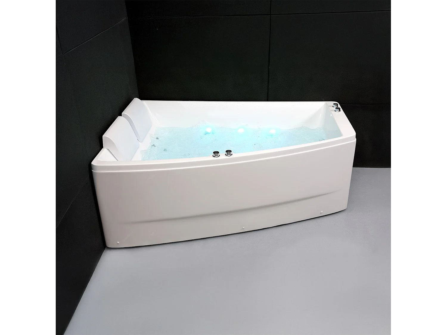 Baignoire Balnéo Sangha duo Wave gauche 170 x120 x63 cm, by SPALINA