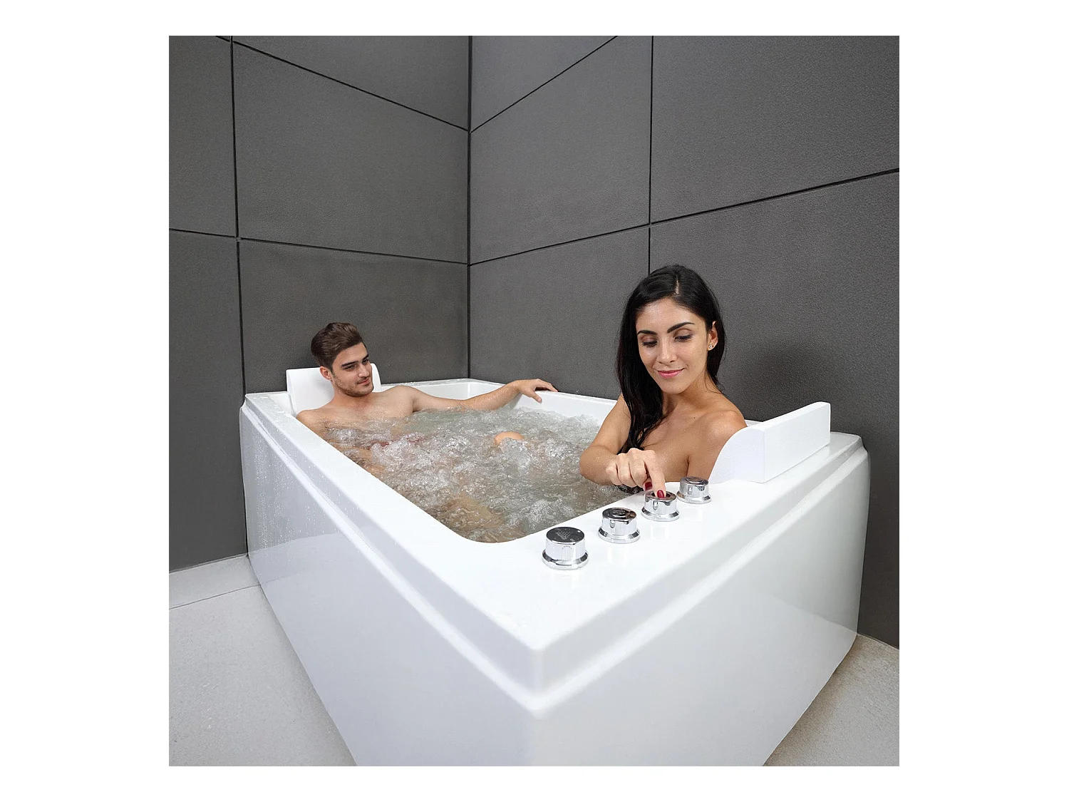 Baignoire Balnéo Cetana duo Wave 170  x100  x63  cm, by SPALINA