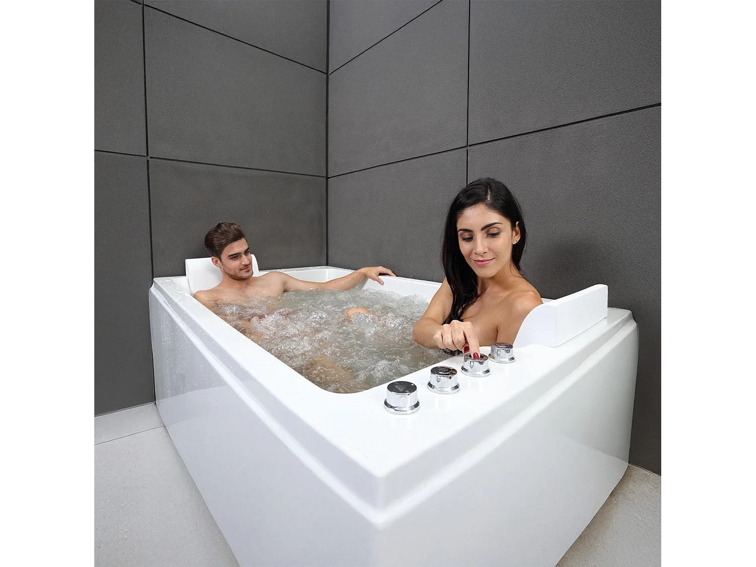 Baignoire Balnéo Cetana duo Wave 170  x100  x63  cm, by SPALINA