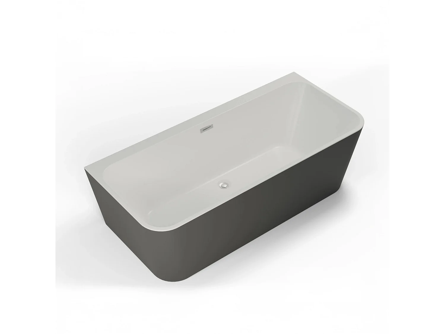 Baignoire Ilot Mint 180 grise 180 x81 x57 cm, by SPALINA