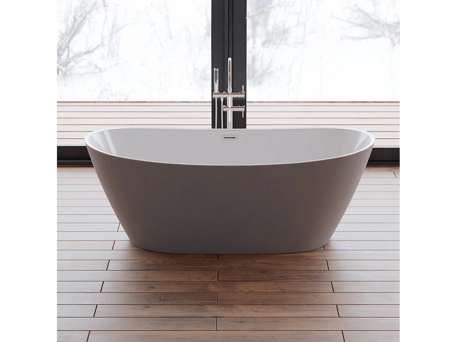 Baignoire Ilot Venecia 170 grise 170  x80  x57  cm, by SPALINA