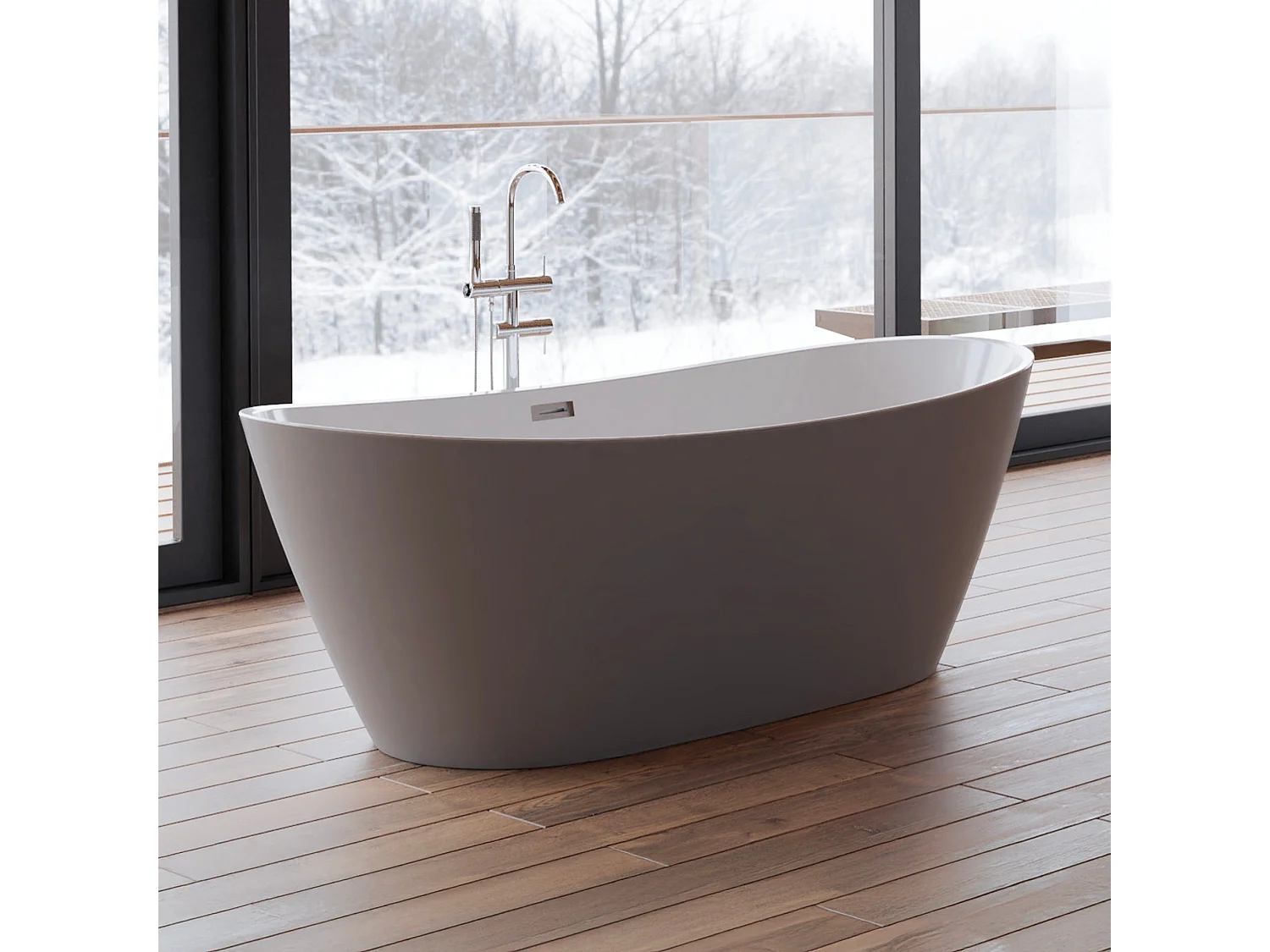 Baignoire Ilot Venecia 170 grise 170  x80  x57  cm, by SPALINA